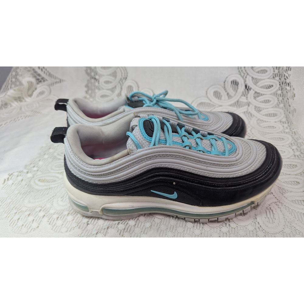 Nike Air Max 97 Womens 9.5 Black White Wolf Grey Light Blue 921733-065